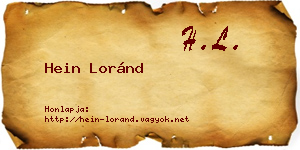 Hein Loránd névjegykártya